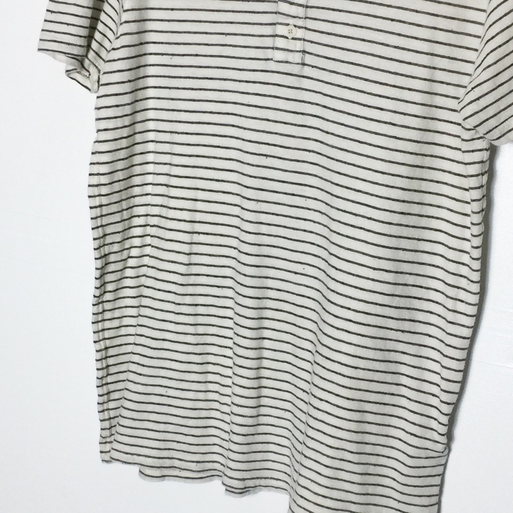Lucky Brand Black Cream Striped Short Sleeve Shirt - Picture 4 of 6